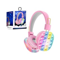Bubble Toy Wireless Headphones AH-906E with LED Pink Bubble Toy Wireless Headphones AH-906E with LED Pink